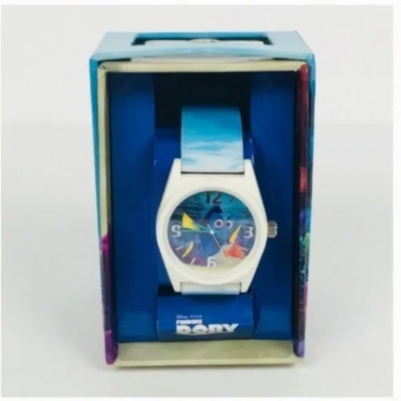 Disney Other - Disney Pixar Kids Finding Dory Blue And White Analog Wristwatch Watch